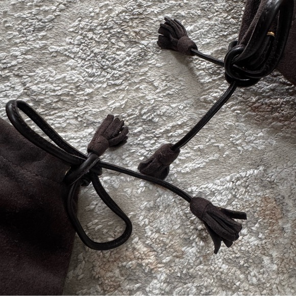 Loro Piana Short Boots Suede Leather Dark Brown Women’s Size 38 or US Size 8 - Picture 5 of 8